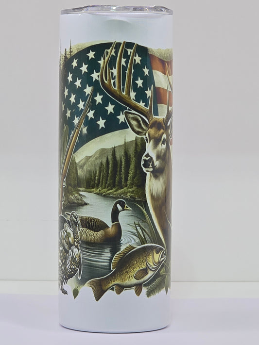 20oz. Wildlife/American Flag Tumbler