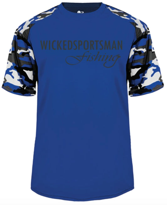 Blue w/ blue camo Wickedsportsman Short sleeve shirt
