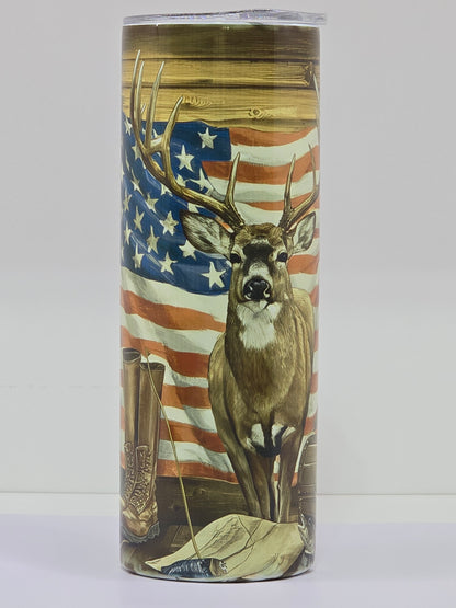 20 oz. Deer/American Flag Tumbler