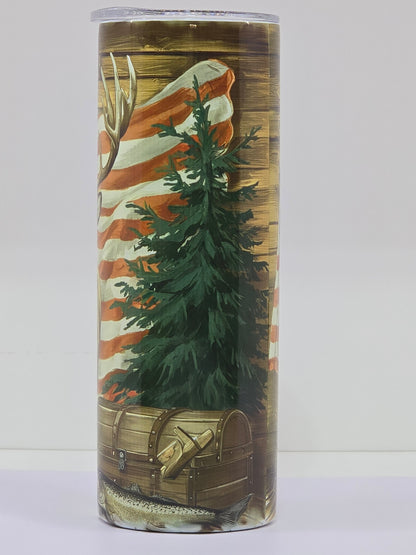 20 oz. Deer/American Flag Tumbler