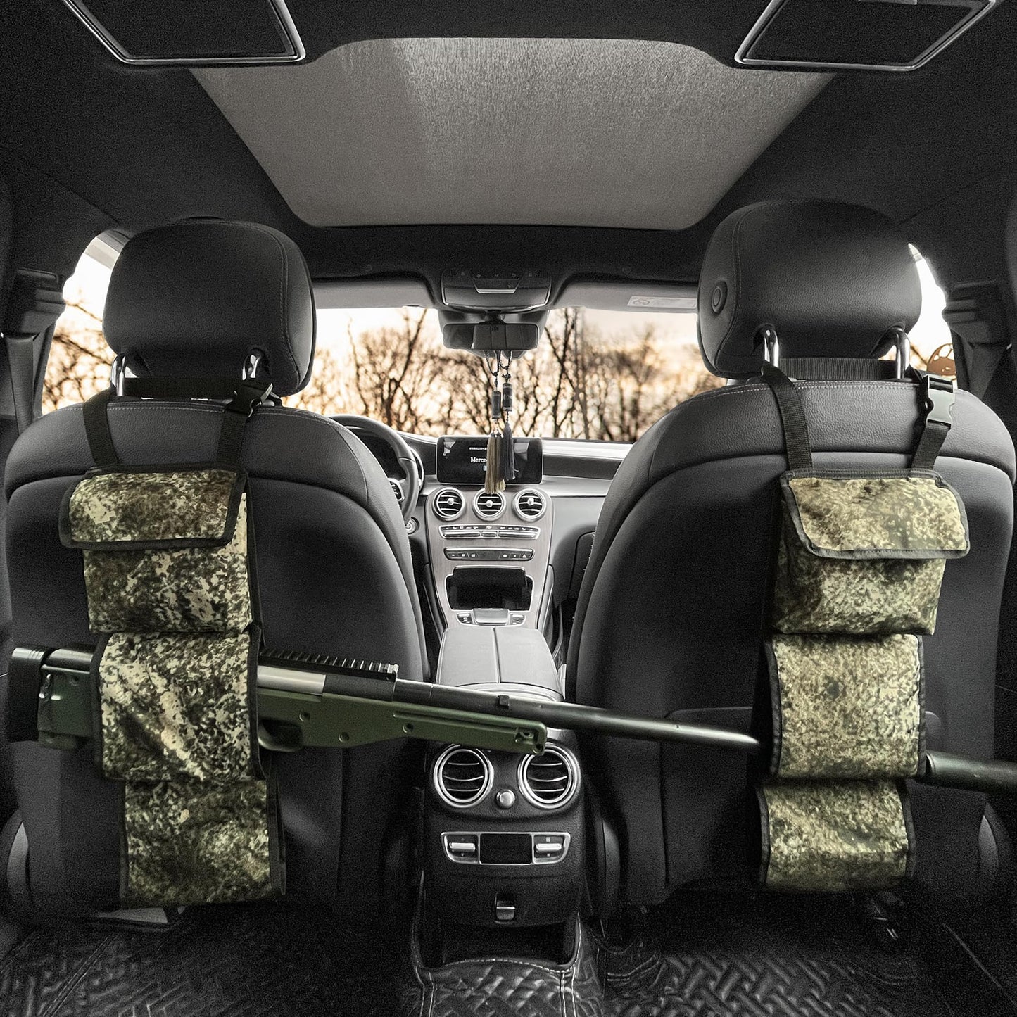 mydays Seat Back Gun Rack, Gun Sling Bag, Camo Front Seat Gun Organizer Holder for Hunting Rifles/Shotguns(Camo)