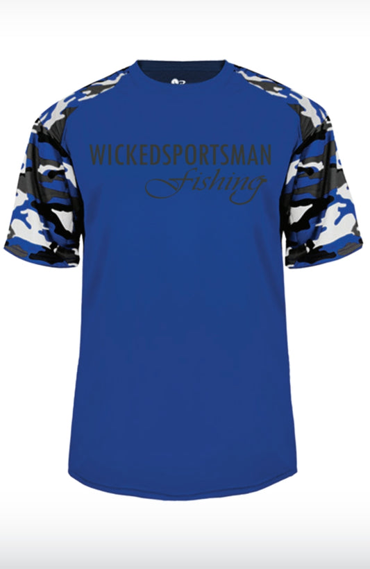 Blue w/ blue camo Wickedsportsman Short sleeve shirt