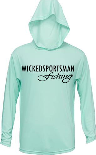 Mint green Wickedsportsman fishing UPF hoodie